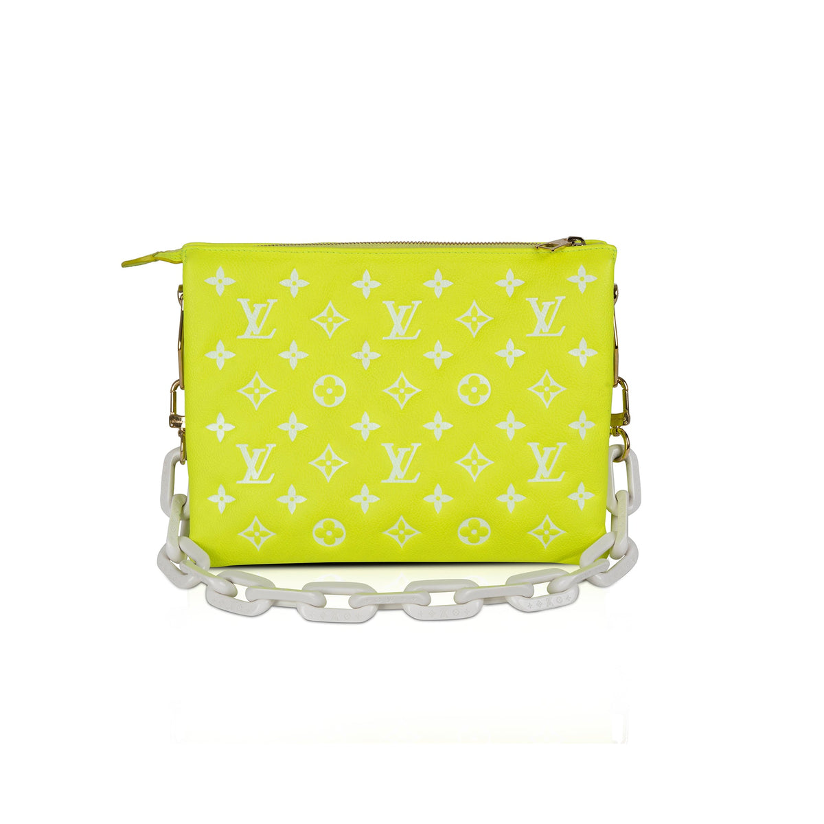 Louis Vuitton Neon Yellow Monogram Calfskin Coussin PM Bag